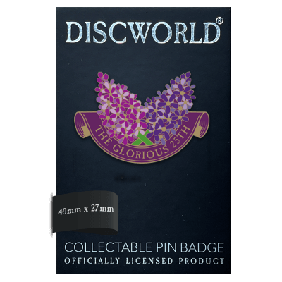 Discworld 25th May Lilac Pin