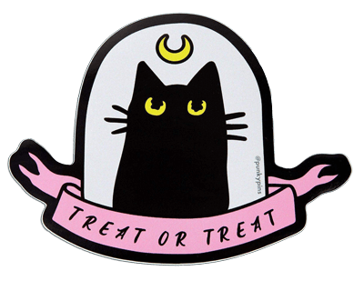Treat or Treat Cat Laptop Sticker