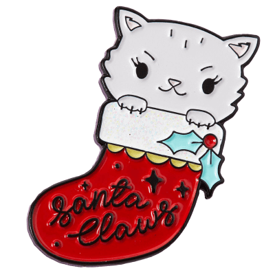 Santa Claws Pin Badge