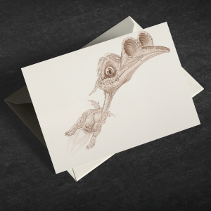 Discworld sepia greetings card featuring Errol