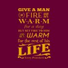 Give a Man a Fire T-shirt logo