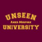 Unseen University T Shirt logo design closeup