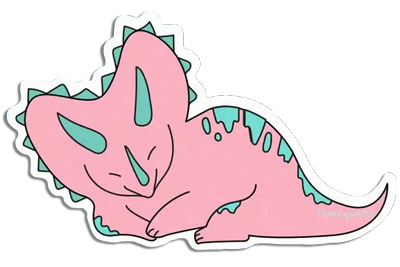 Pink and Green Triceratops Dinosaur Large Vinyl Sticker Pink and Green Triceratops Dinosaur Large Vinyl Sticker