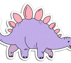 Pastel Lilac and Pink Stegosaurus Dinosaur Large Vinyl Sticker