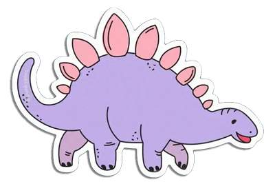 Pastel Lilac and Pink Stegosaurus Dinosaur Large Vinyl Sticker Pastel Lilac and Pink Stegosaurus Dinosaur Large Vinyl Sticker