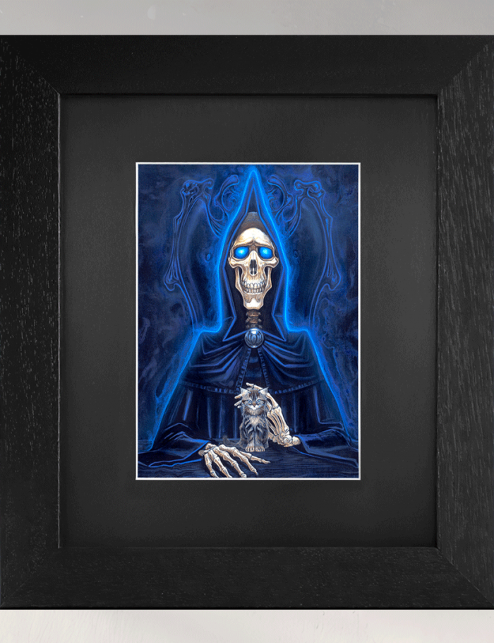 Death With Kitten Framed Print