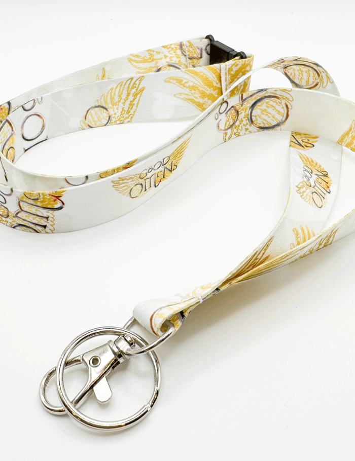 White Aziraphale Good Omens Lanyard