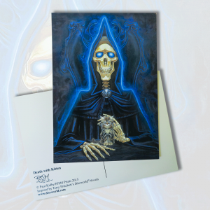 Death with Kitten Postcard