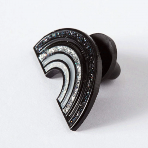 Black Rainbow Pin Badge