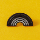 Black Rainbow Pin Badge