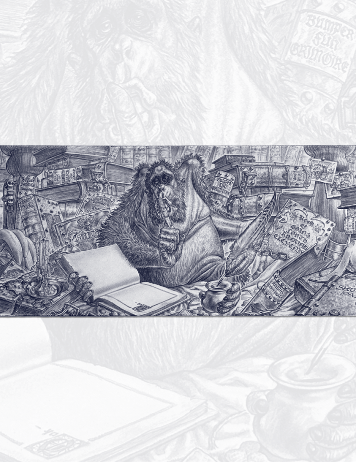 Librarian in Pencil Desk Mat