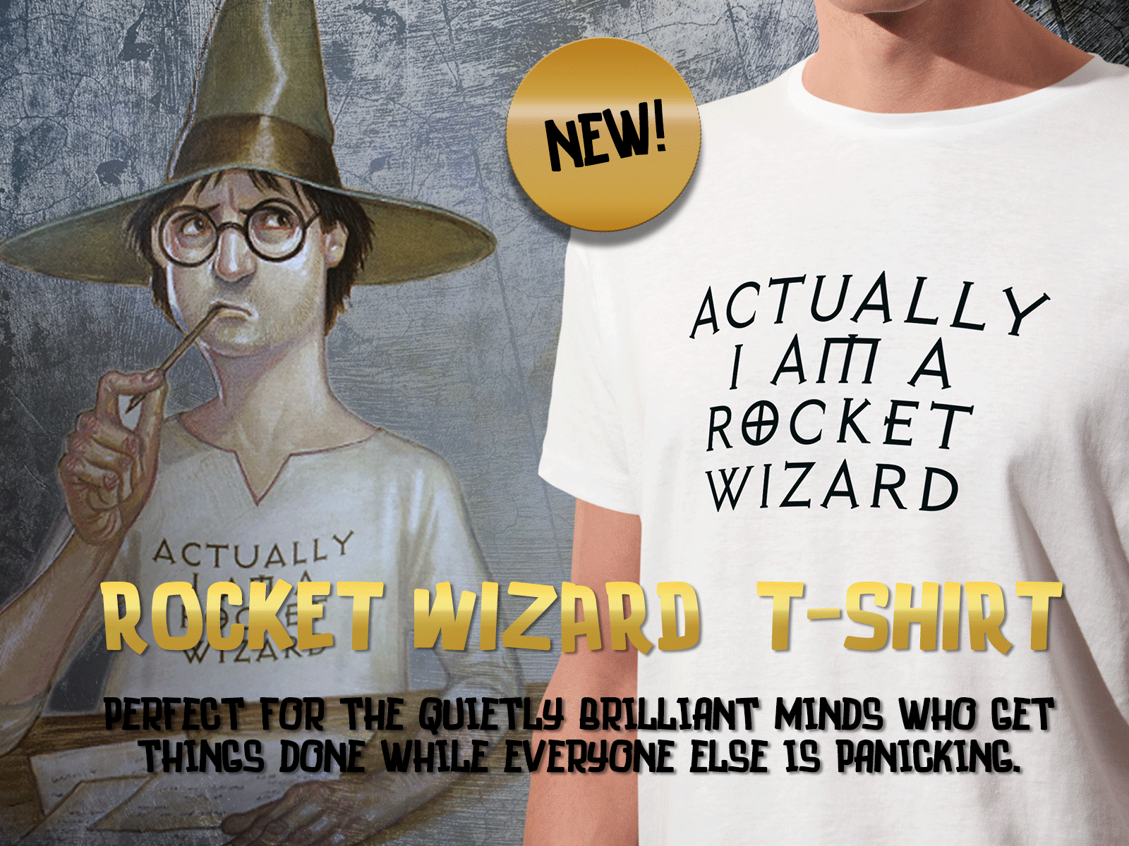 Rocket Wizard Discworld T-Shirt in white
