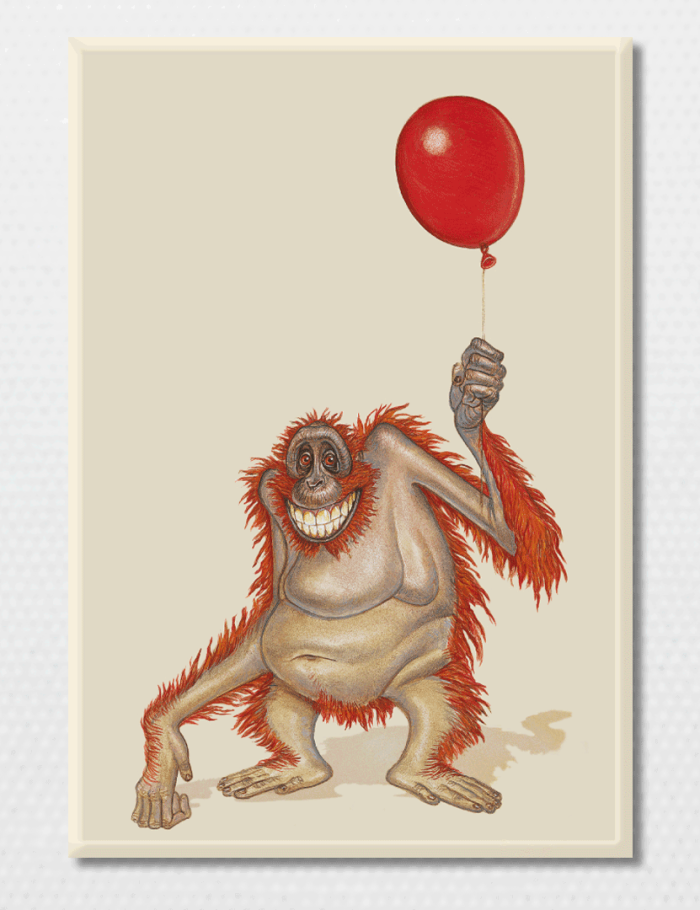 Librarian with the Balloon Artwork Magnet